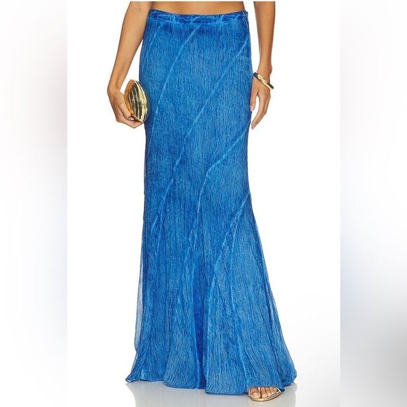 Rococo Sand Long Skirt blue Cobalt maxi organza indigo resort Revolve S - Picture 4 of 9